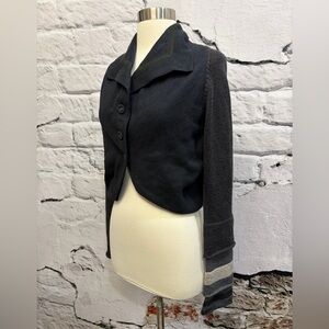 SILVIA G. PRESAS for THEAVANT Linen &‎ Wool Cropped Jacket Crochet Sleeves